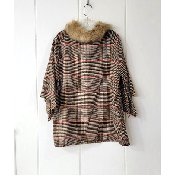 Coco + Carmen Houndstooth Plaid Coat One Size - Picture 3 of 6